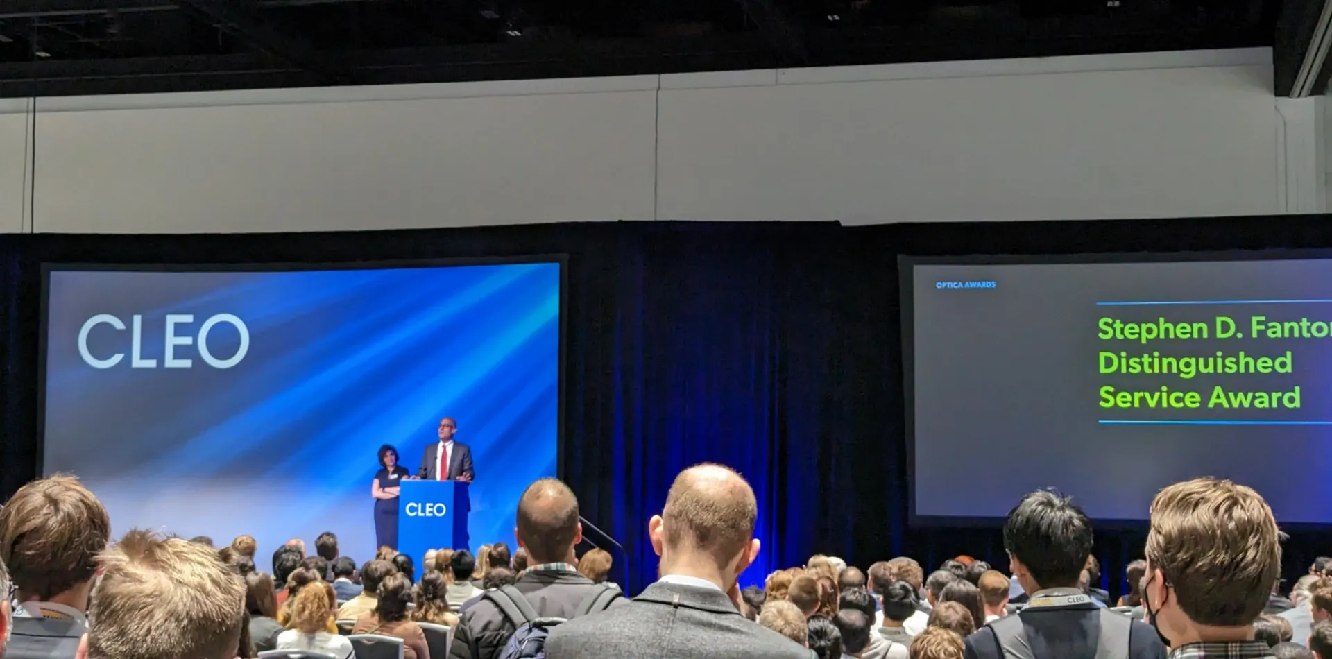  Alex receives Optica's Stephen D. Fantone Distinguished Service Award at CLEO 2023, "for his role as founding editor-in- chief of Optica and his commitment to excellence in the optics and photonics community." Congratulations, Alex!